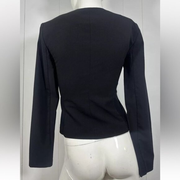 Calvin Klein Invisible Fit Solutions Blazer Jacket Womens Size 4 Black Full Zip - Picture 4 of 10